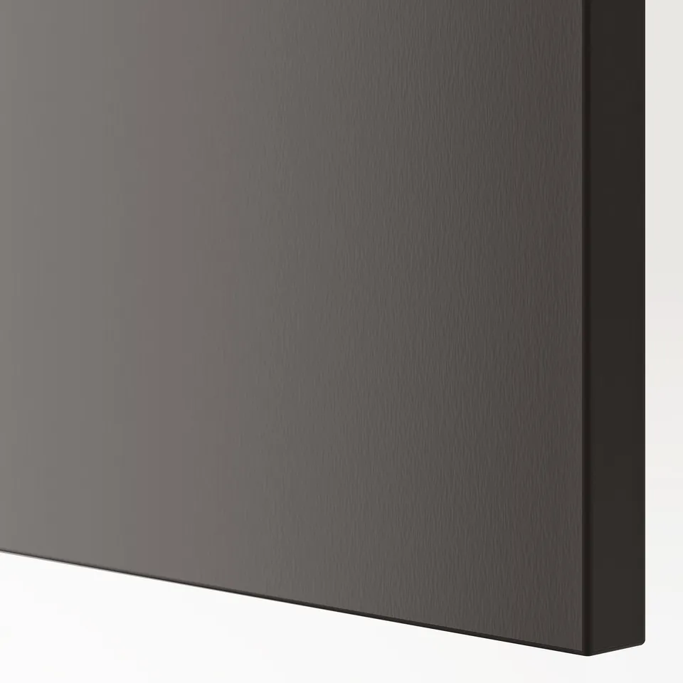Forscnd door, smooth black finish.