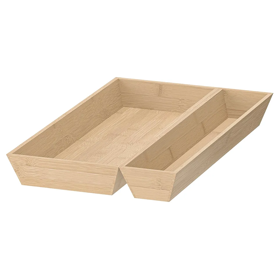 UPPDATERA Utensil tray, 2-piece, bamboo, 30x50 cm