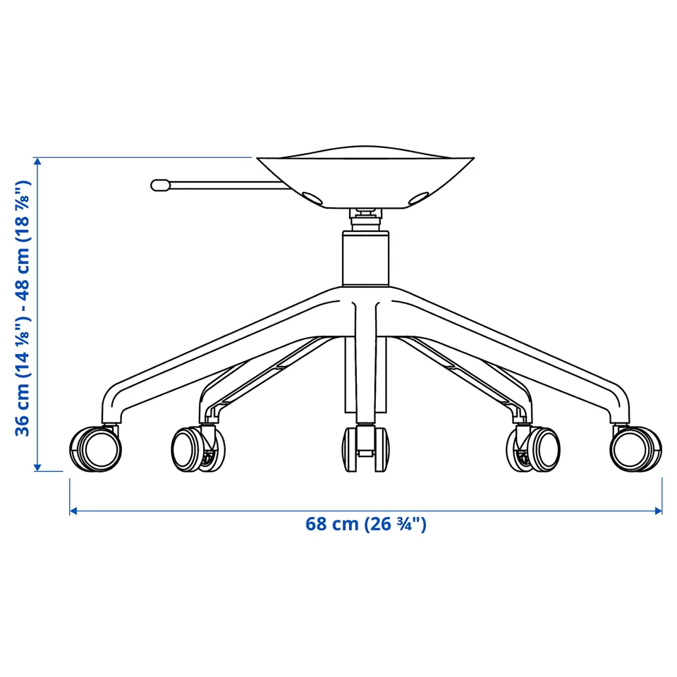 part: LÅNGFJÄLL star base with 5 legs and castors