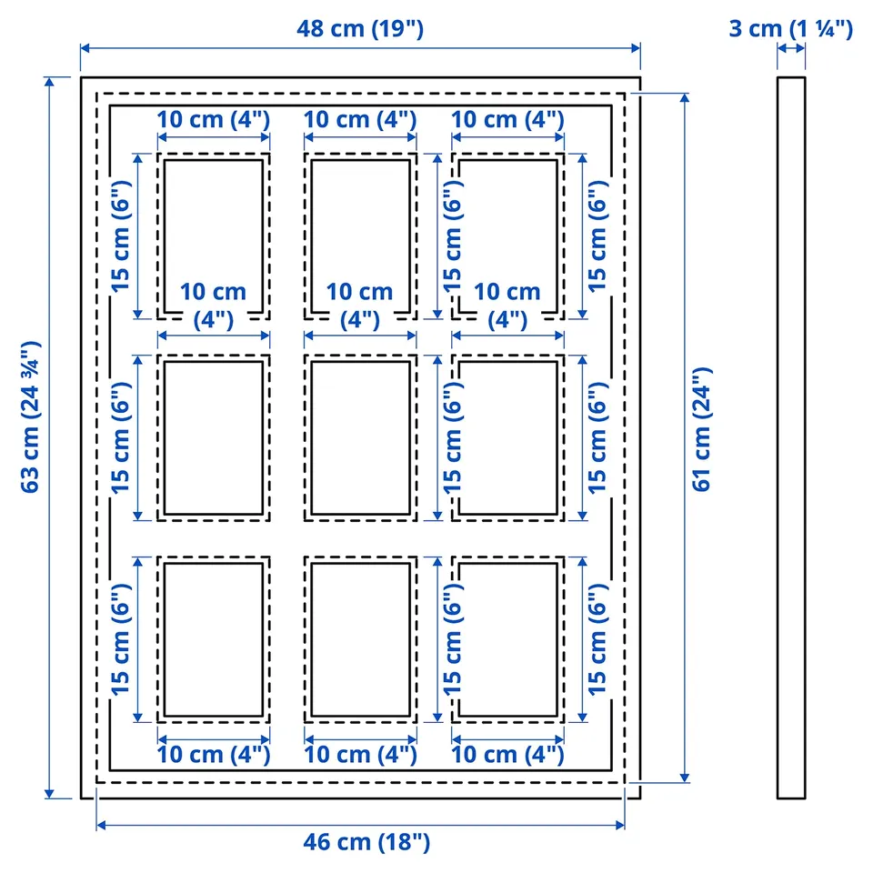 Illustration with measurements for the product: RÖDALM.
