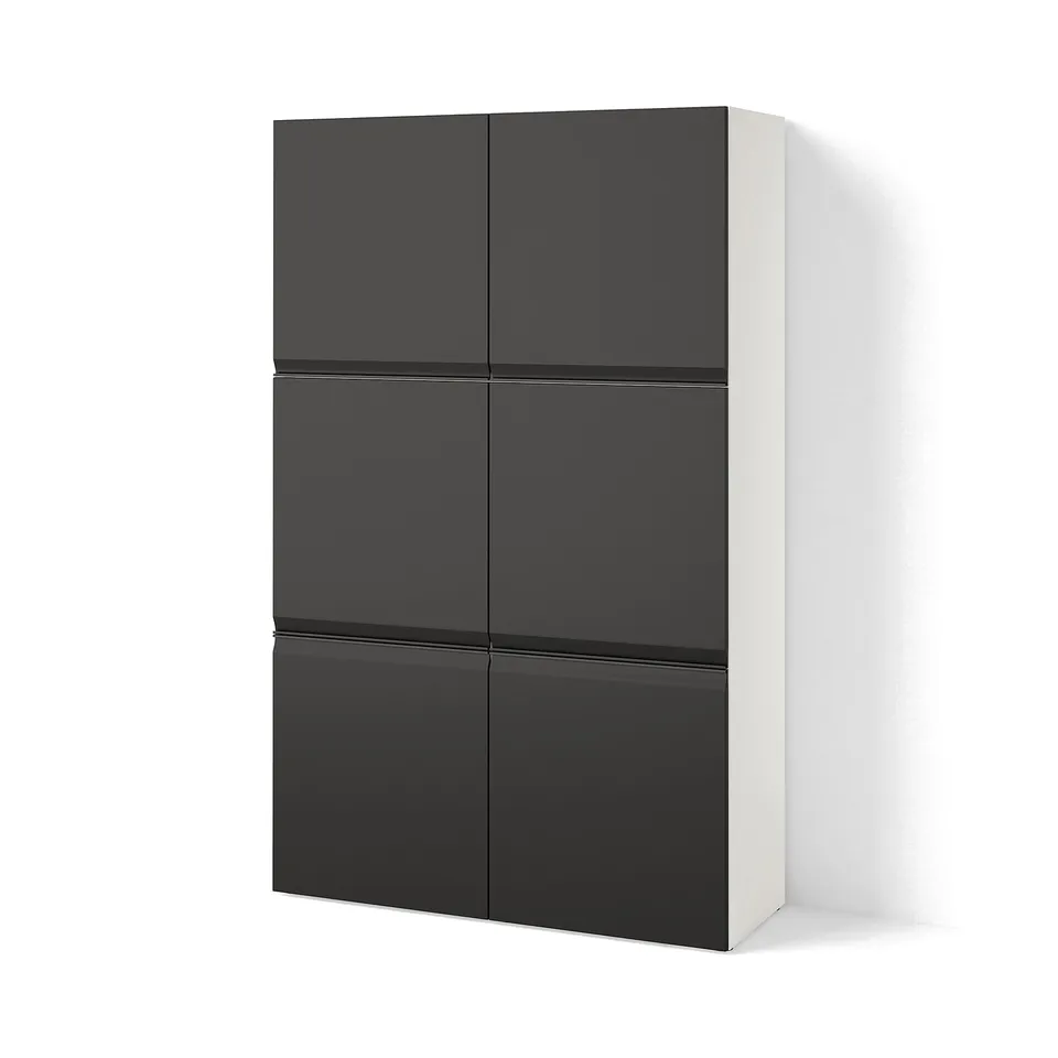 BESTÅ Storage combination with doors, white Hammarsmed/anthracite, 120x42x193 cm
