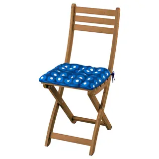 ASKHOLMEN chair, outdoor, foldable dark brown/Klösan dark blue, Width 36 x Depth 49 x Height 87 cm