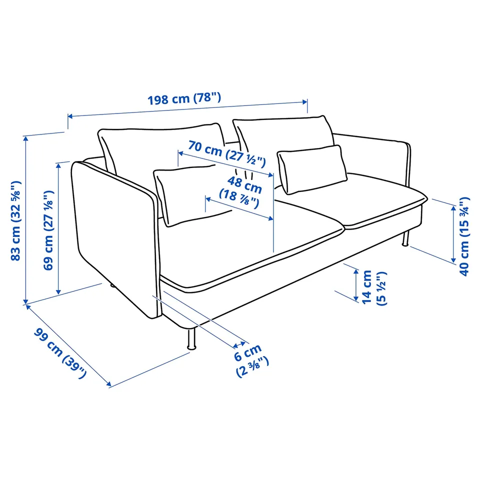 SÖDERHAMN 3-seat sofa