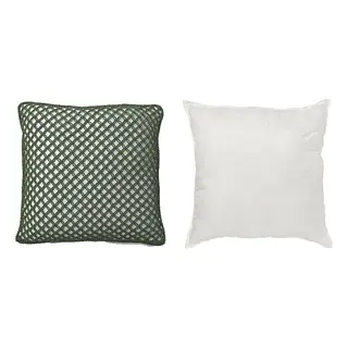 INNER/TOFTÖ set: cover+inner, dark grey-green outdoor/indoor + white/in/outdoor, 50x50 cm