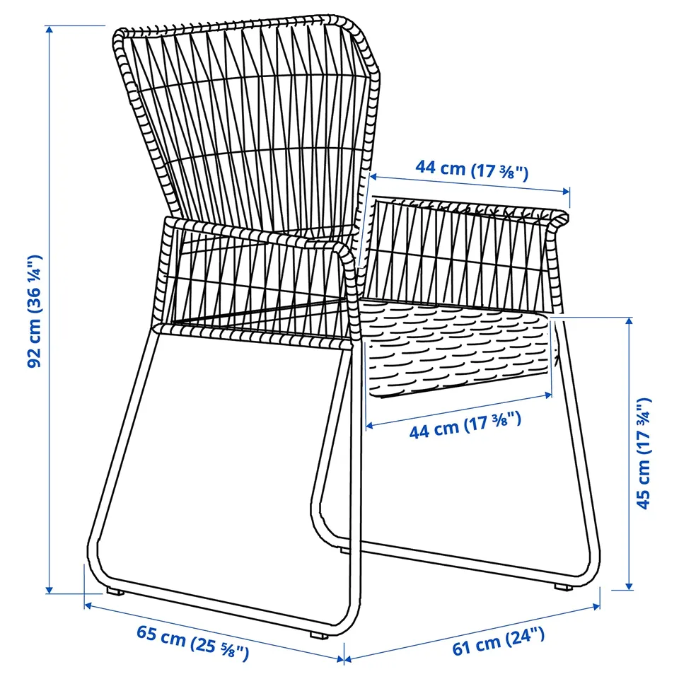 part: TALLSKÄR chair with armrests, outdoor