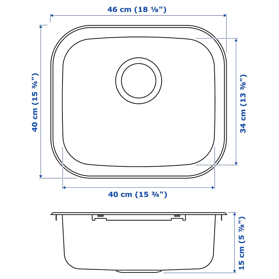 Illustration with measurements for the product: FYNDIG.