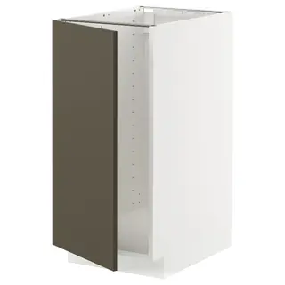 METOD base cab f sink/waste sorting, white/Havstorp brown-beige, 40x60x80 cm