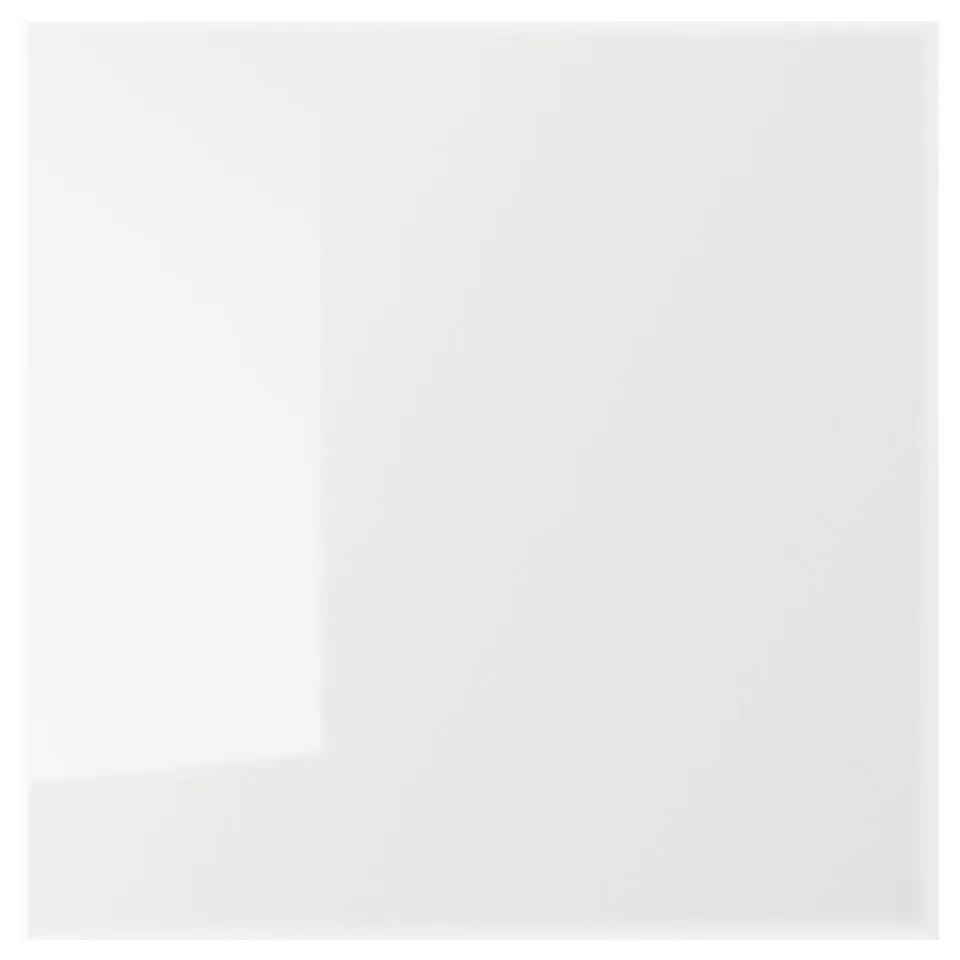 RINGHULT modern grey kitchen cabinet, glossy finish, square, easy to clean.
