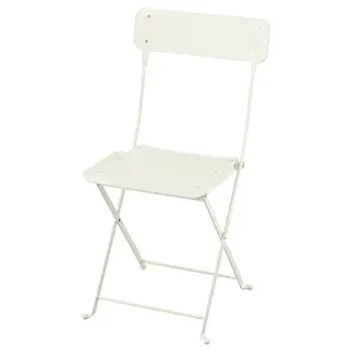 SUNDSÖ folding chair, off-white outdoor, Width 43 x Depth 46 x Height 84 cm
