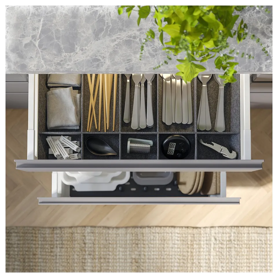 UPPDATERA Adjustable organiser for drawer, grey, 60 cm