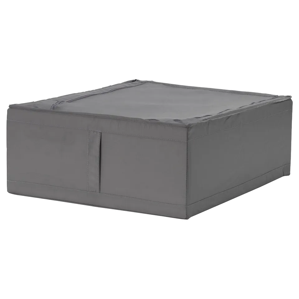 Grey SKUBB storage case, rectangular shape with handle, made of recycled polyester.