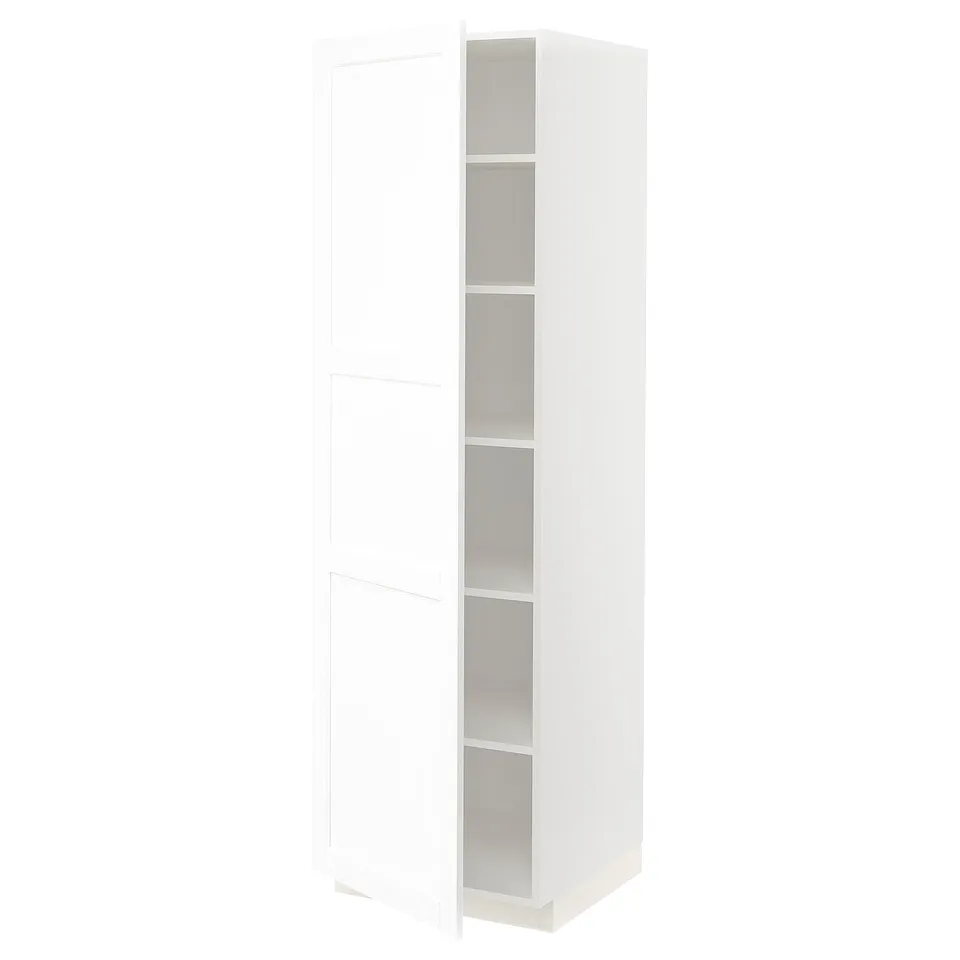 METOD High cabinet with shelves, white Enköping/white wood effect, 60x60x200 cm
