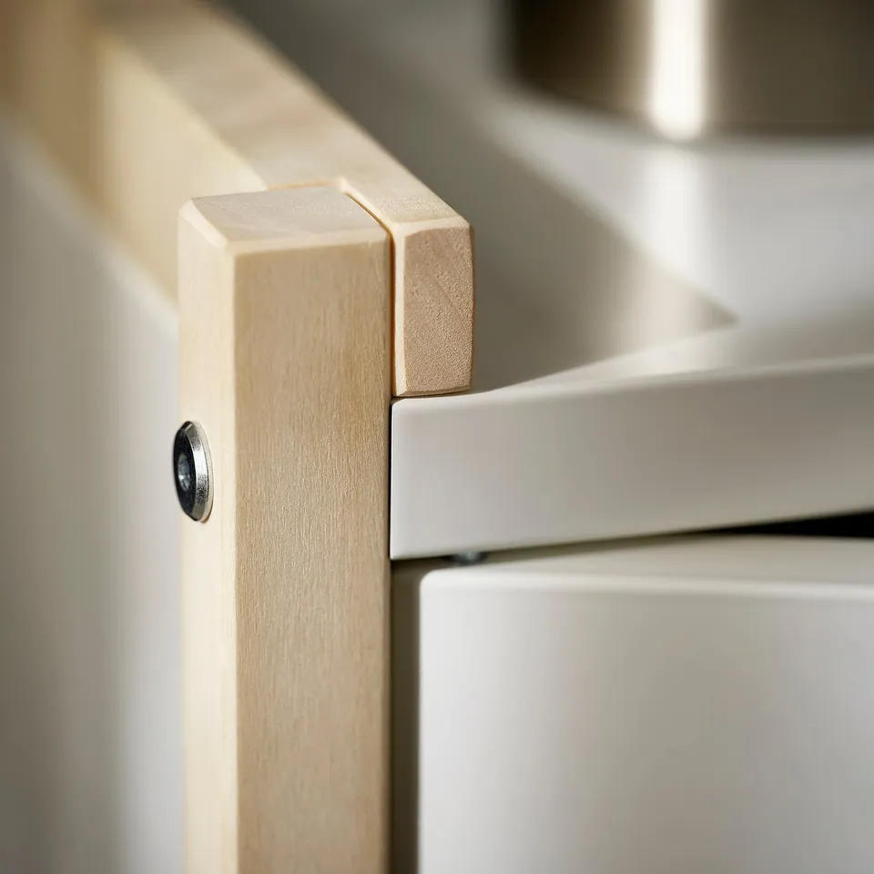 EKENABBEN Cabinet, aspen/white, 70x35x51 cm
