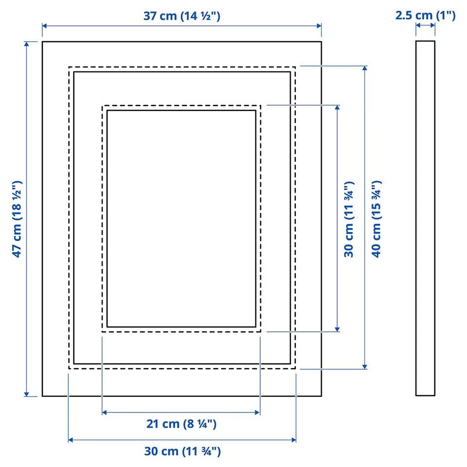Illustration with measurements for the product: EDSBRUK.