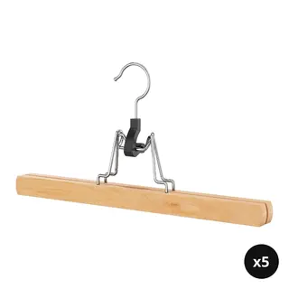 BUMERANG set: trouser hanger x5, natural, Width 30 x Height 15 cm