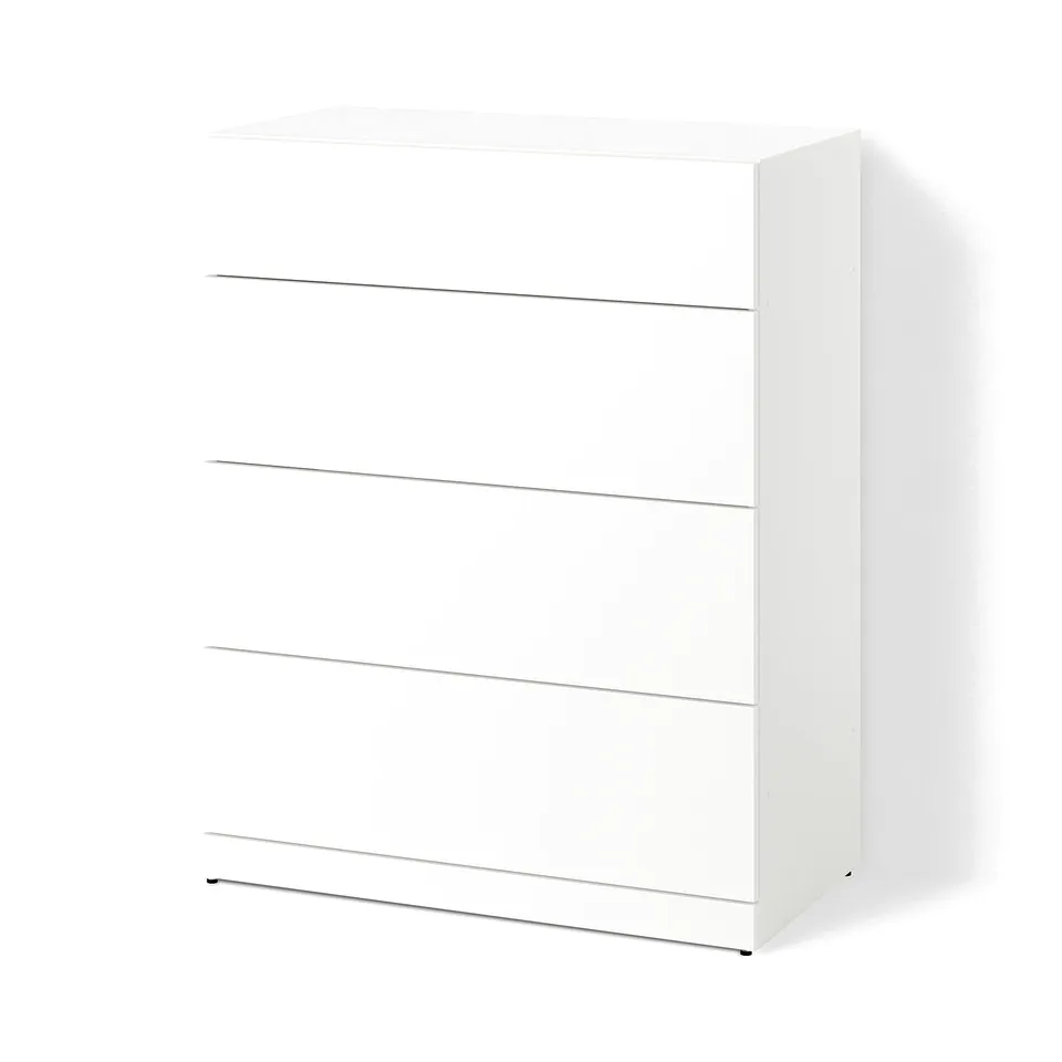 LASTARE Chest of 4 drawers, white, 80x42x100 cm