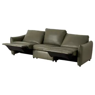 SAXVALLEN 3-seat sofa w 2 electric recliners, Vråka/Vråkärr grey-green, Width 285 x Depth 96 x Height 96 cm