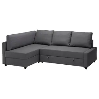 FRIHETEN / KLAGSHAMN corner sofa-bed with storage, Skiftebo dark grey, Depth 151 x Width 230 cm