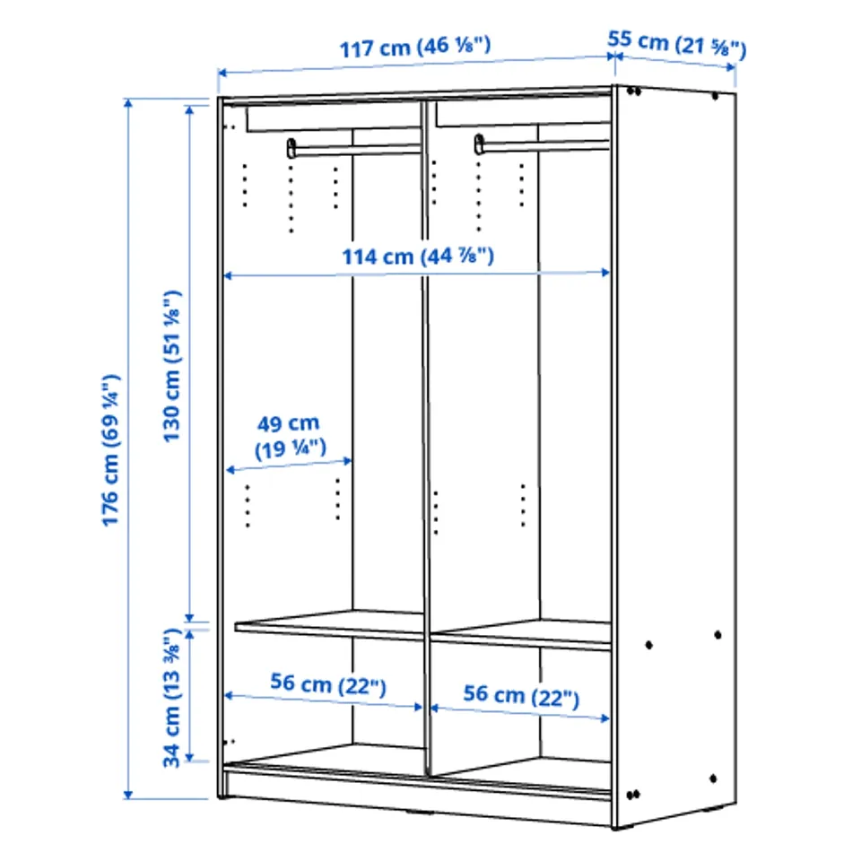 part: KLEPPSTAD wardrobe with sliding doors