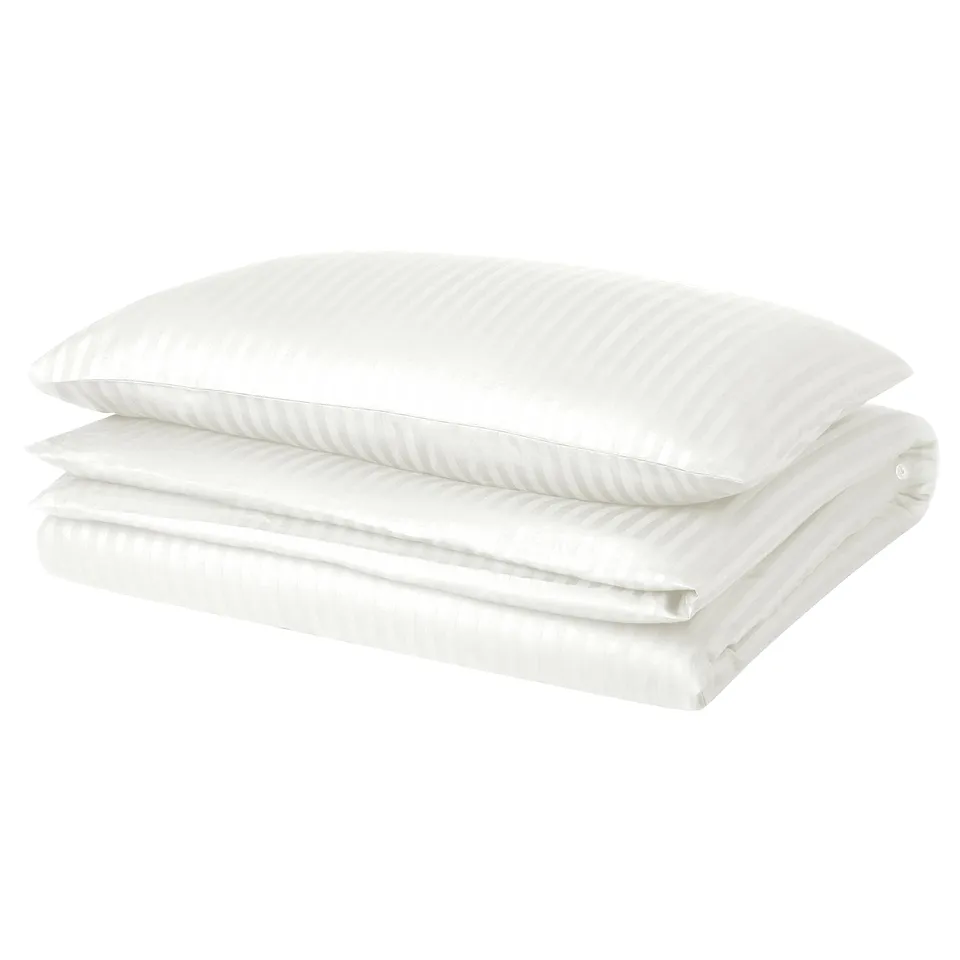 NATTJASMIN bedding: duvet, pillow, 60% cotton, 40% lyocell, striped, moisture-wicking.