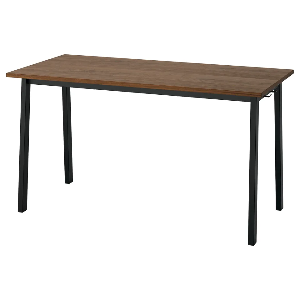 MITTZON: brown conference table, steel legs, rectangular.