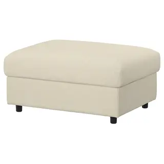VIMLE cover for footstool with storage, Knäbäck light beige