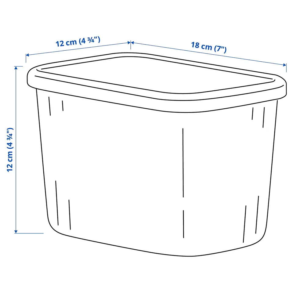 Illustration with measurements for the product: RYKTA.