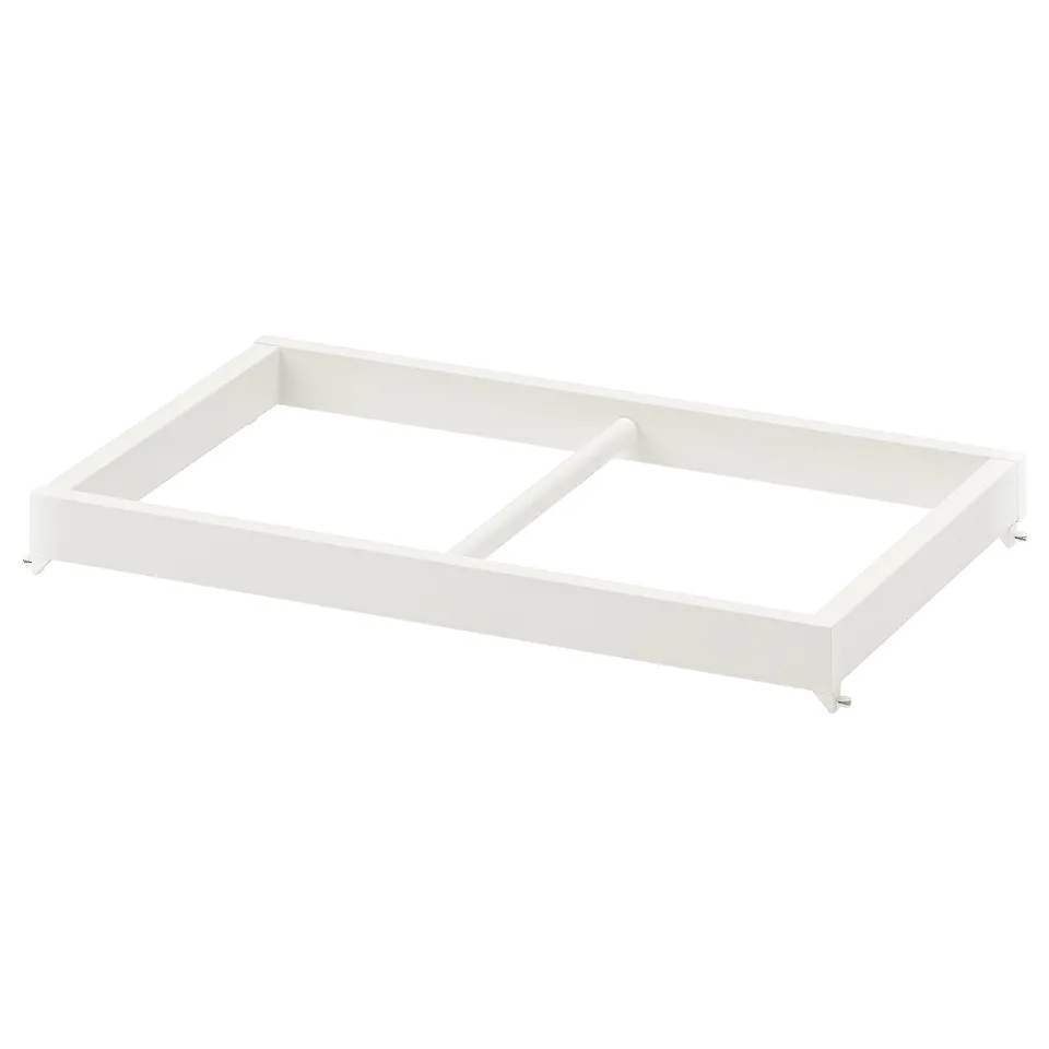 White KOMPLEMENT clothes rail, rectangular, sturdy steel, simple design.
