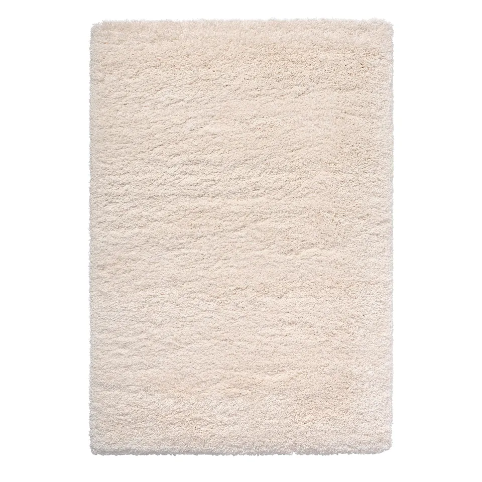 VOLLERSLEV white shaggy area rug, rectangular, soft texture.