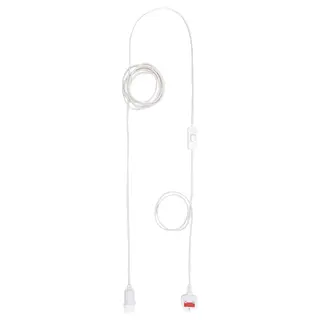 STRÅLA cord set, white, 4 m