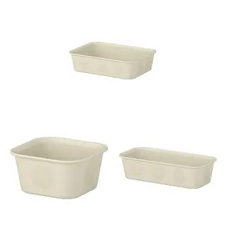 NOJIG set: organiser x3, plastic/beige, 15x20x5 cm