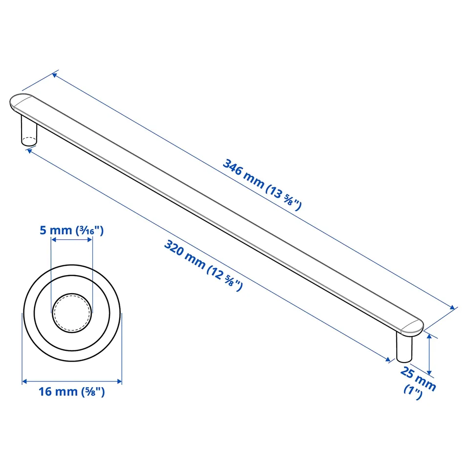 Illustration with measurements for the product: NYDALA.