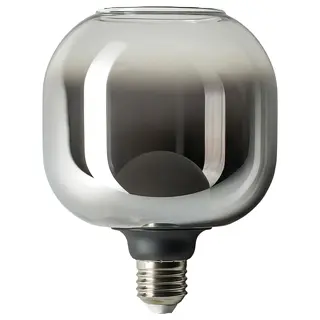 MOLNART LED bulb E27 150 lumen, tube-shaped open-top/grey clear glass, 120 mm