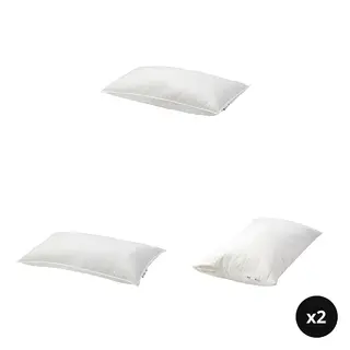 LUDDROS/VILDKORN set: pillow, high + pillow, low + pillow protector x2, 50x80 cm