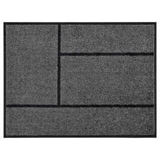 KÖGE door mat, grey/black, 69x90 cm