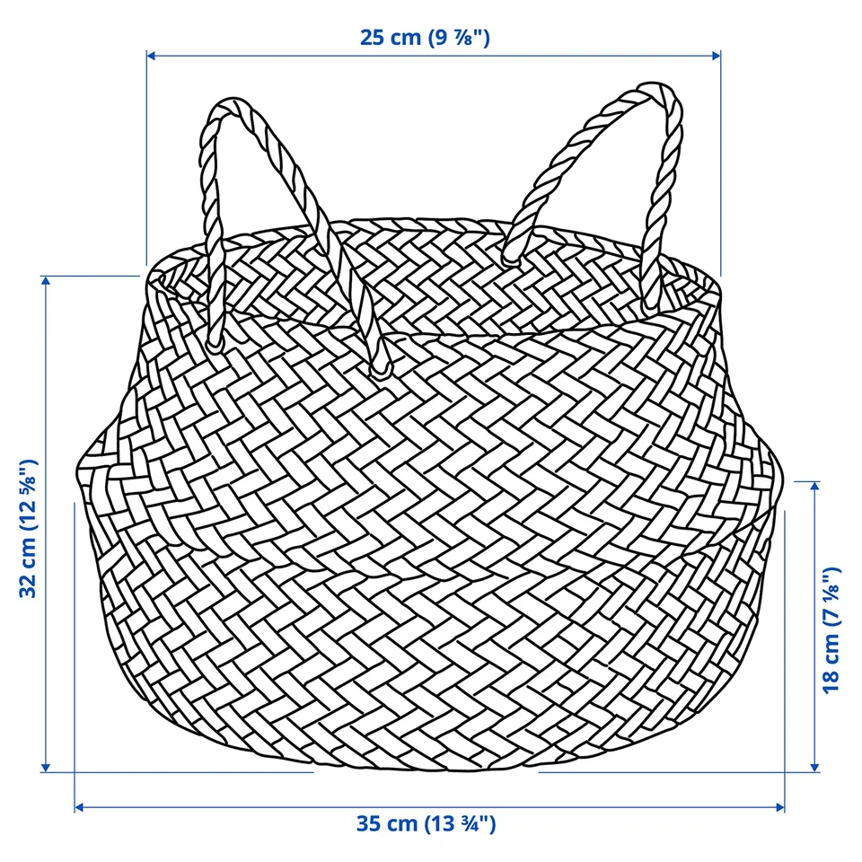 FLÅDIS Basket, seagrass, 25 cm
