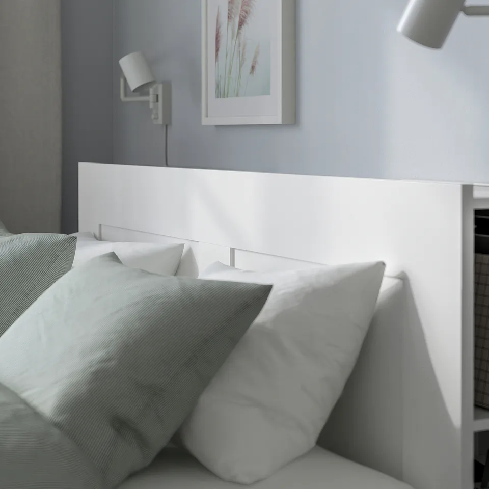 part: BRIMNES bed frame w storage and headboard