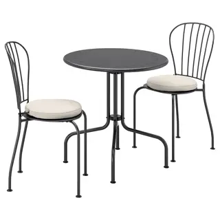 LÄCKÖ table+2 chairs, outdoor, grey/Frösön/Duvholmen beige