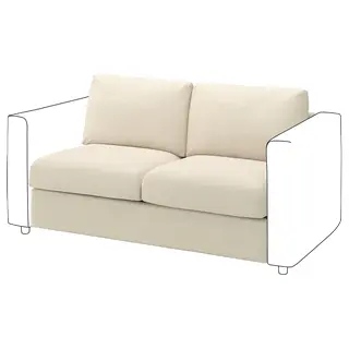 VIMLE 2-seat section, Knäbäck light beige, Depth 98 x Width 141 cm