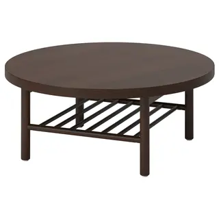 LISTERBY coffee table, dark brown beech veneer, Height 37 cm