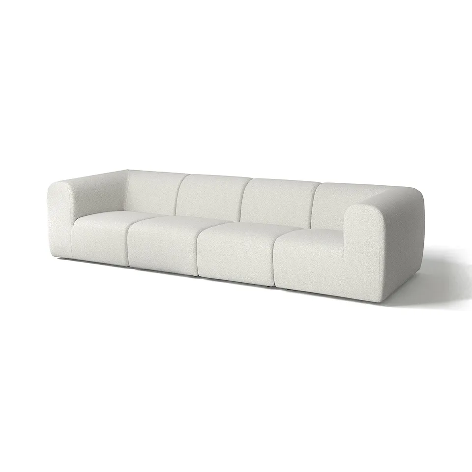 STOCKHOLM 2025 sofa, white, modern design, geometric shape, plush fabric.