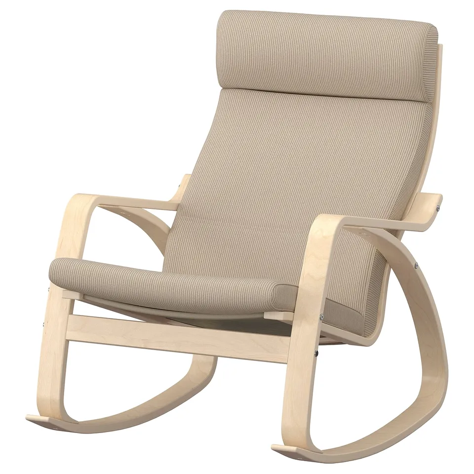 POÄNG Rocking-chair, birch veneer/Kelinge beige