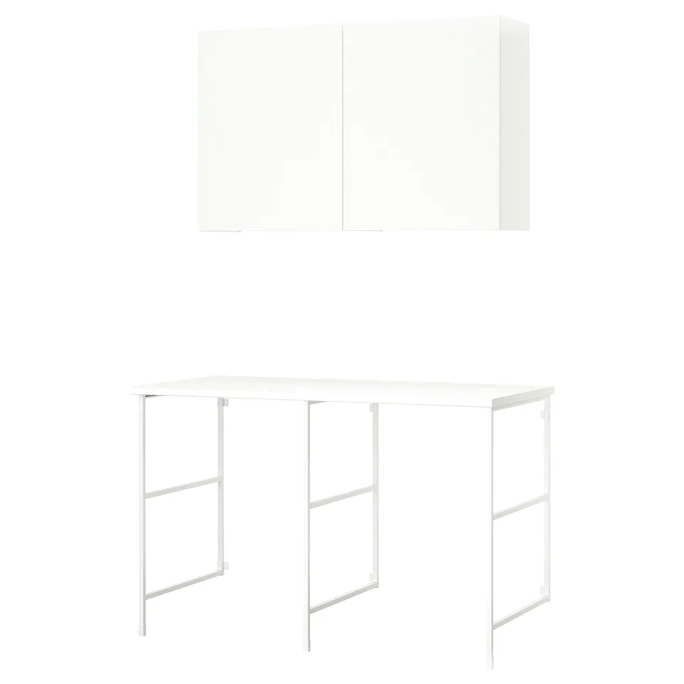 ENHET Storage combination, white, 139x63.5x90.5 cm