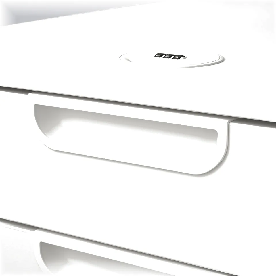 Clean, white office drawer with sleek handle and modern design, part of GALANT series.