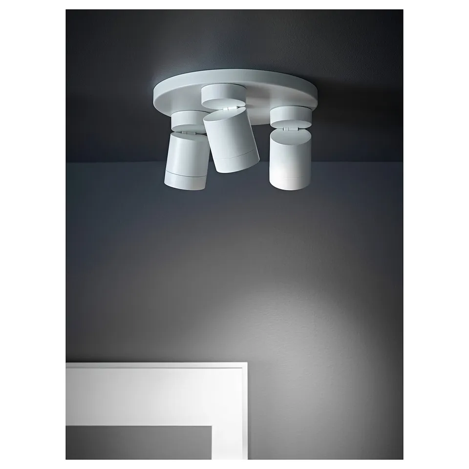 NYMÅNE Ceiling spotlight with 3 spots, white