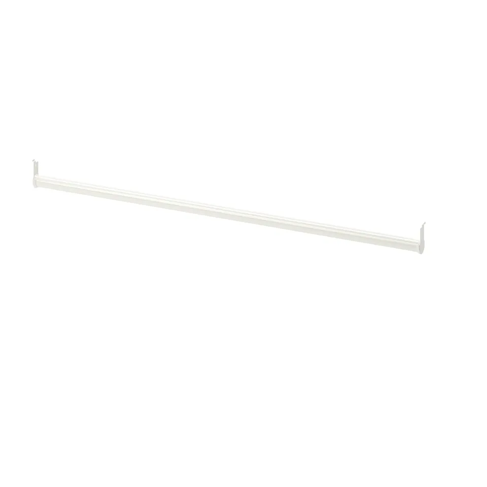 White BOAXEL steel clothes rail with end hooks for easy mounting.