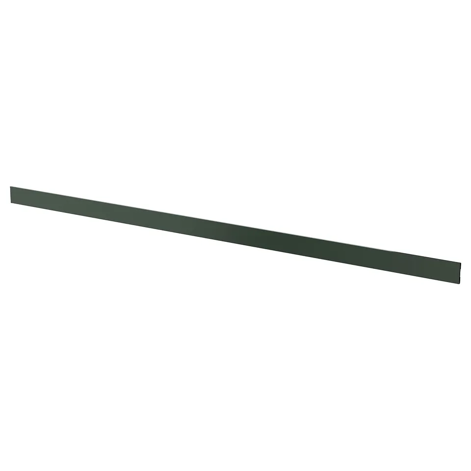 HAVSTORP green kitchen plinth, straight, smooth surface.