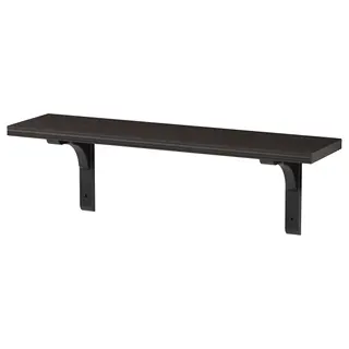 BERGSHULT / RAMSHULT wall shelf, brown-black, 80x20 cm