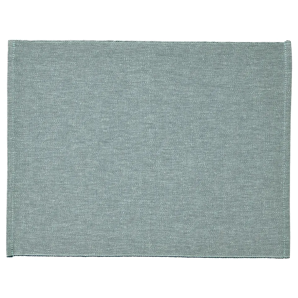 Green-blue rectangular cotton place mat by SVARTSENAP, woven texture.