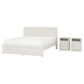 FÅGELFJÄLLET bedroom furniture, set of 3, off-white, 150x200 cm